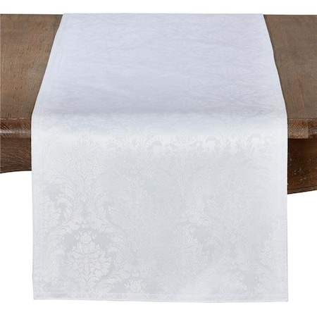 Saro Lifestyle SARO 6115.W16108B Table Runner with Damask Design 6115.W16108B